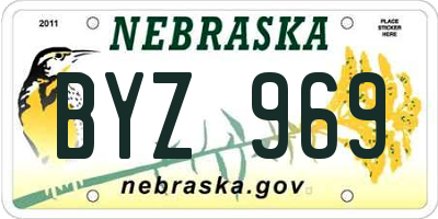 NE license plate BYZ969