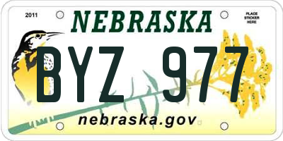 NE license plate BYZ977