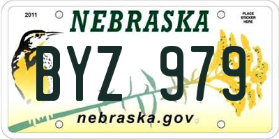 NE license plate BYZ979