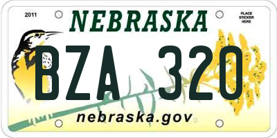 NE license plate BZA320