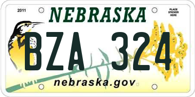 NE license plate BZA324