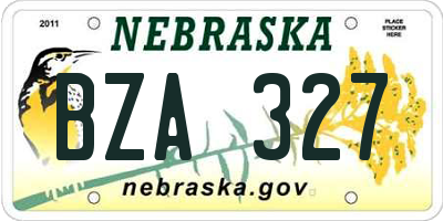NE license plate BZA327