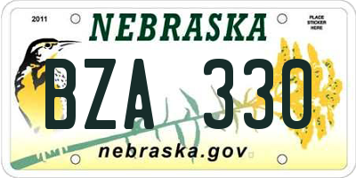 NE license plate BZA330
