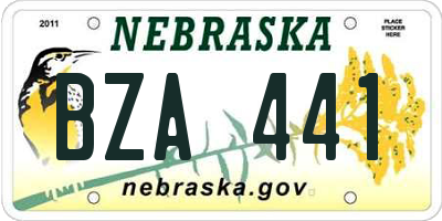 NE license plate BZA441