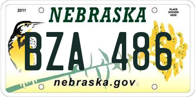 NE license plate BZA486