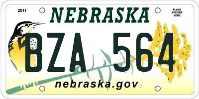 NE license plate BZA564