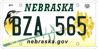 NE license plate BZA565