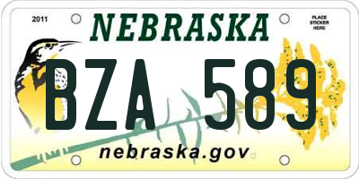 NE license plate BZA589