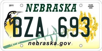 NE license plate BZA693