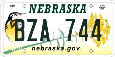NE license plate BZA744