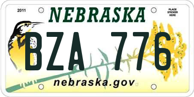NE license plate BZA776