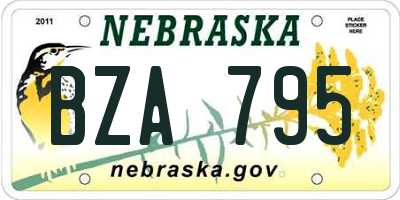 NE license plate BZA795