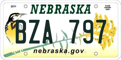 NE license plate BZA797