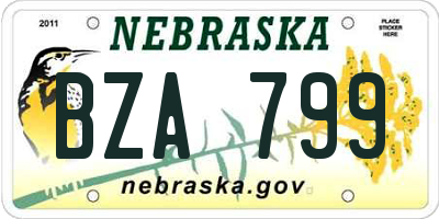 NE license plate BZA799
