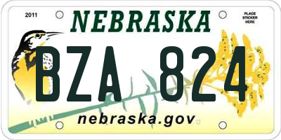 NE license plate BZA824