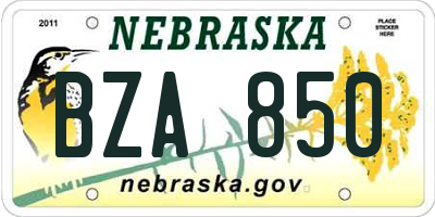 NE license plate BZA850