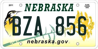 NE license plate BZA856