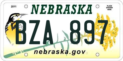NE license plate BZA897