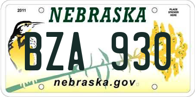 NE license plate BZA930