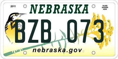 NE license plate BZB073