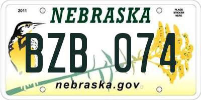 NE license plate BZB074