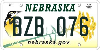 NE license plate BZB076