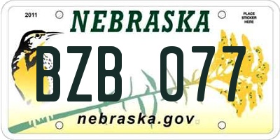 NE license plate BZB077