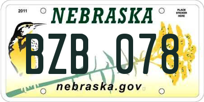 NE license plate BZB078
