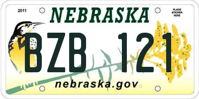 NE license plate BZB121