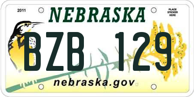 NE license plate BZB129