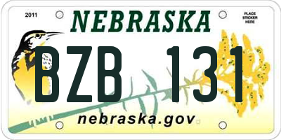 NE license plate BZB131
