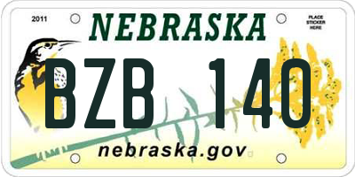 NE license plate BZB140
