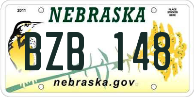NE license plate BZB148