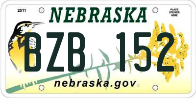 NE license plate BZB152