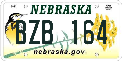 NE license plate BZB164