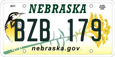 NE license plate BZB179