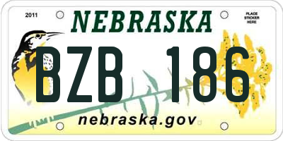 NE license plate BZB186