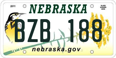 NE license plate BZB188