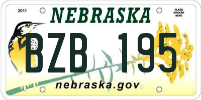 NE license plate BZB195