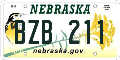 NE license plate BZB211