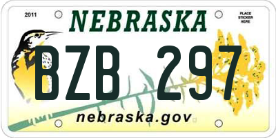 NE license plate BZB297