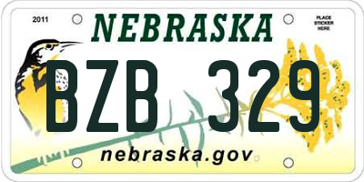 NE license plate BZB329