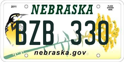 NE license plate BZB330
