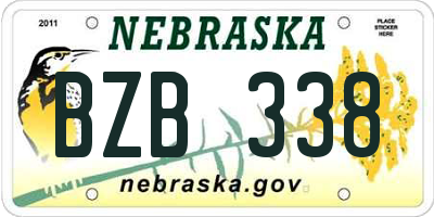 NE license plate BZB338