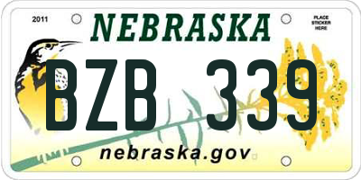 NE license plate BZB339