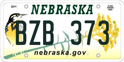 NE license plate BZB373