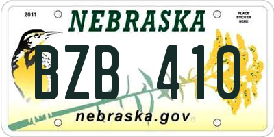 NE license plate BZB410