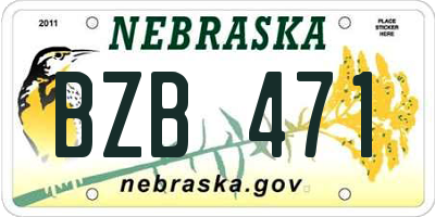 NE license plate BZB471