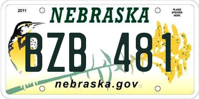NE license plate BZB481