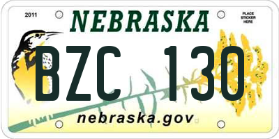 NE license plate BZC130